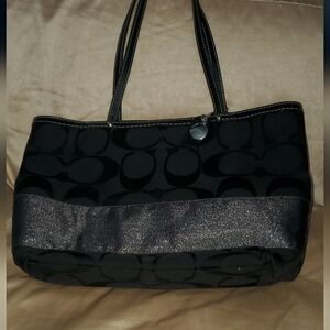 Coach Black Tote Bag with sparkle band